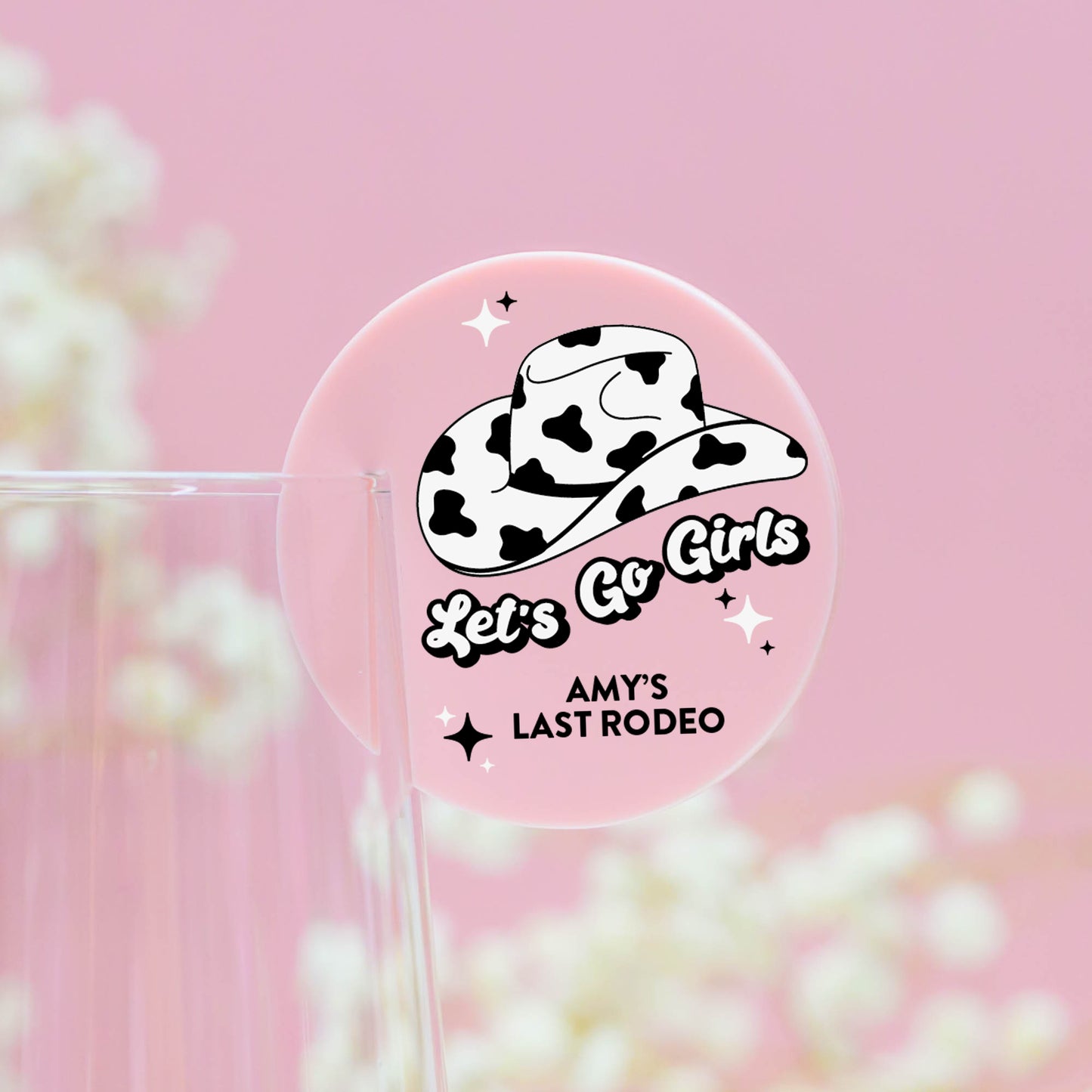 Black & White 'Let's Go Girls' Acrylic Drink Tags