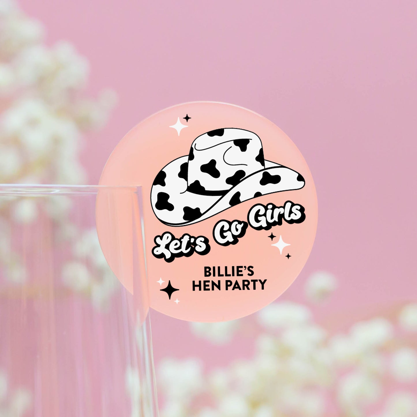 Black & White 'Let's Go Girls' Acrylic Drink Tags