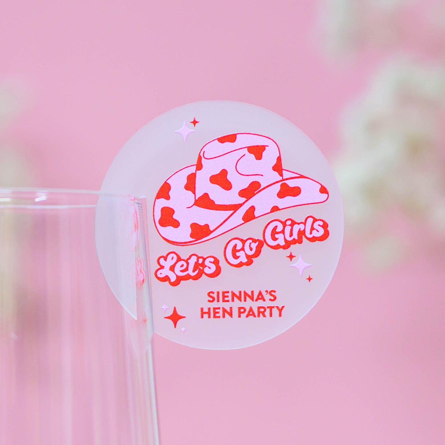 'Let's Go Girls' Acrylic Drink Tags