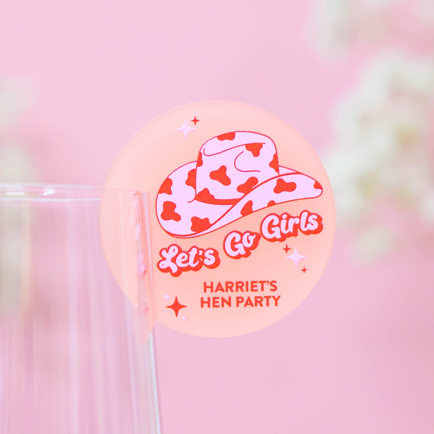 'Let's Go Girls' Acrylic Drink Tags