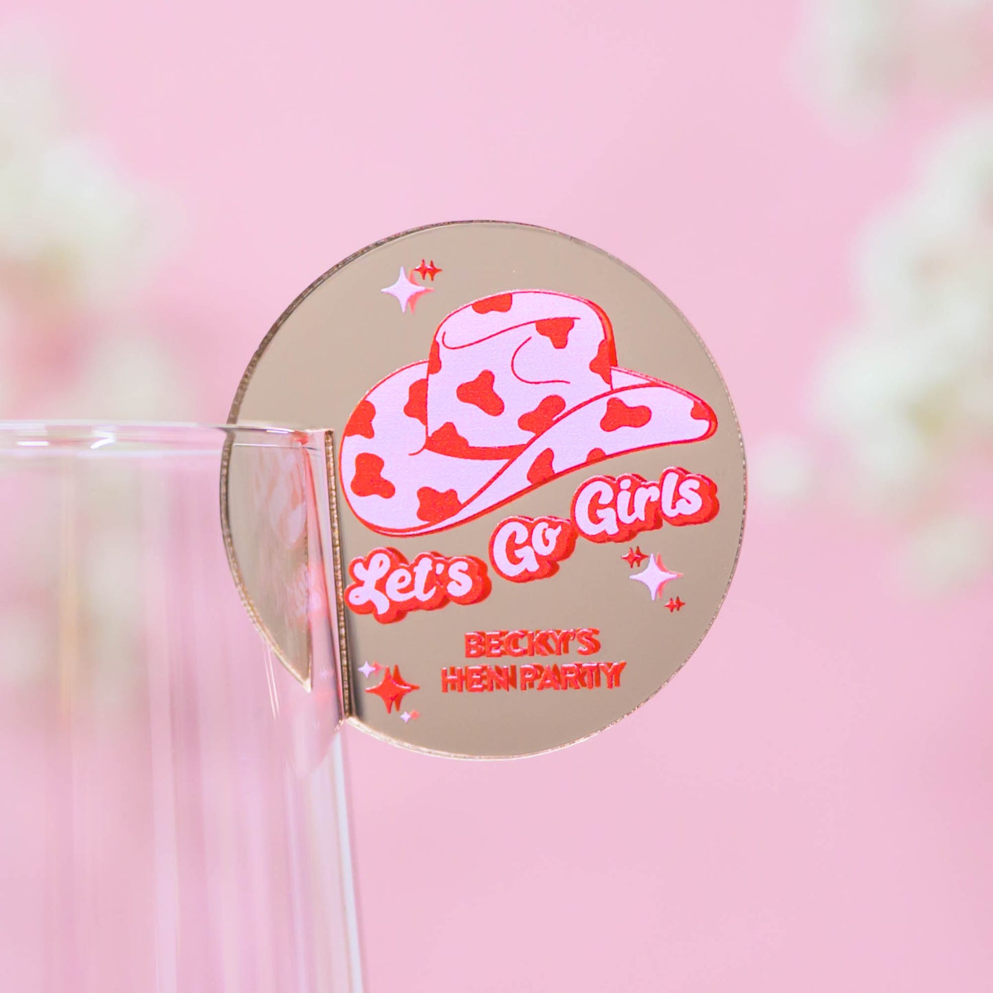 'Let's Go Girls' Acrylic Drink Tags