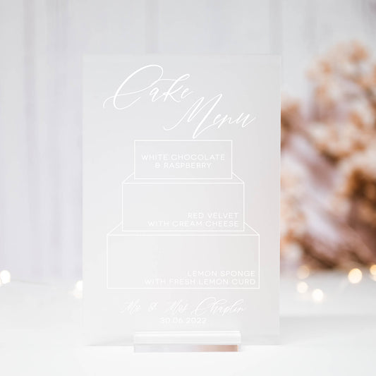 Acrylic Cake Menu Sign