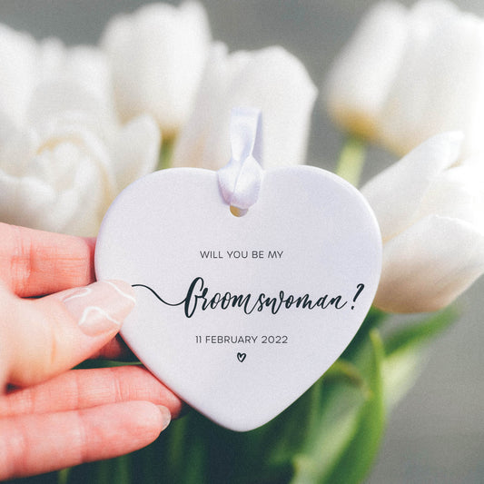 'Will You Be My Groomswoman?' - Ceramic Ornament