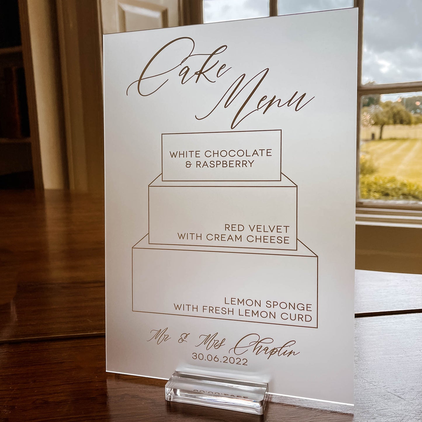 Acrylic Cake Menu Sign