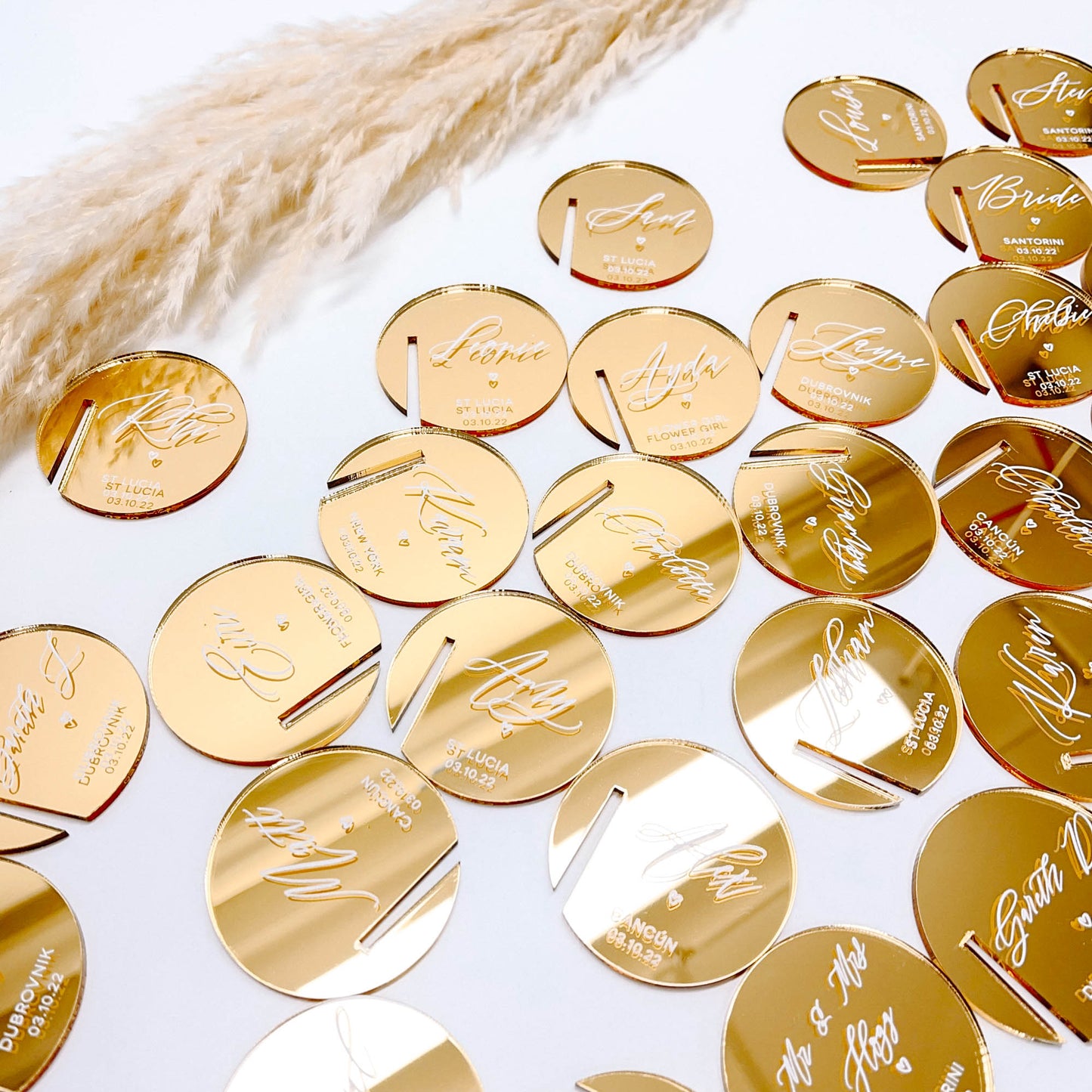 Gold Mirror Drink Tags