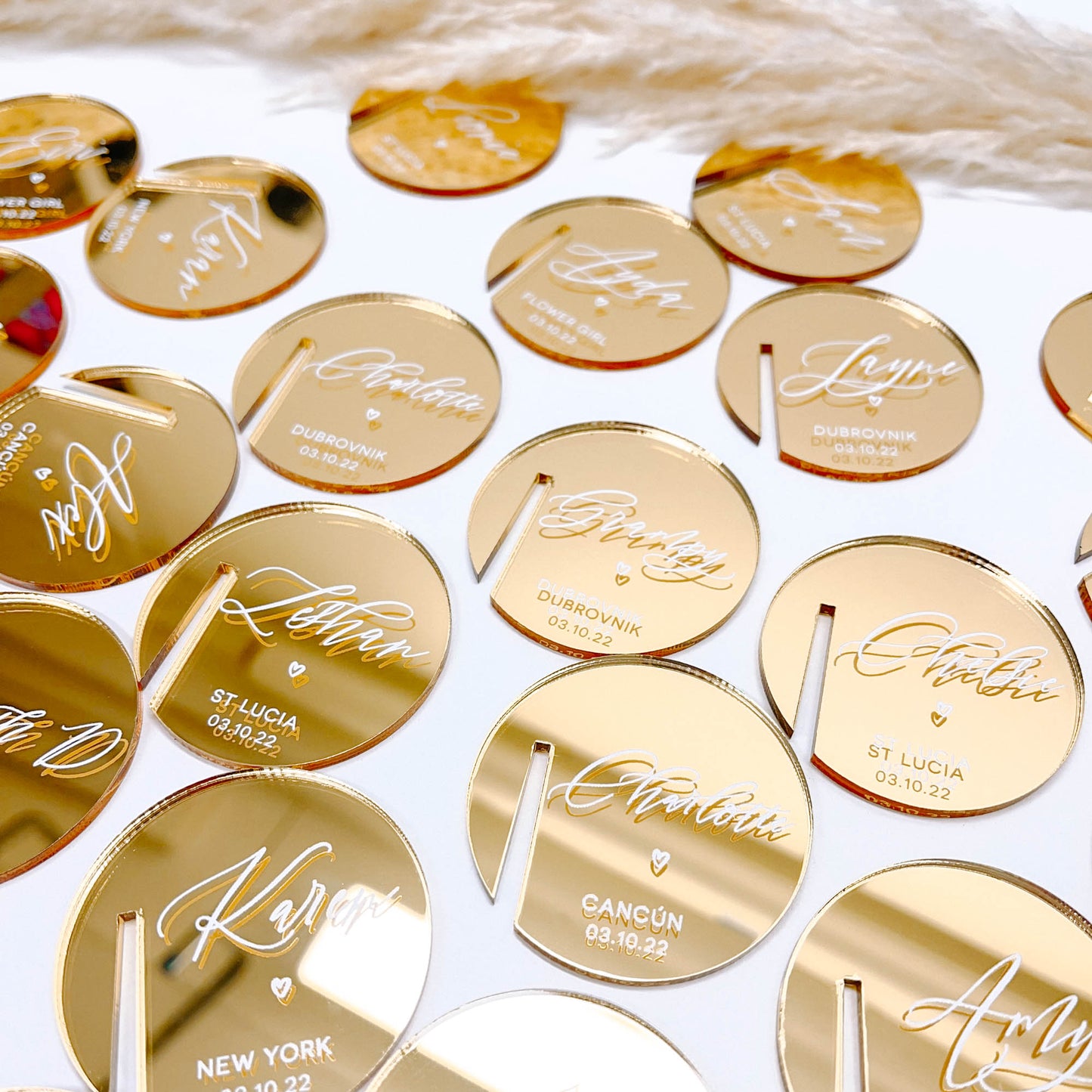 Gold Mirror Drink Tags