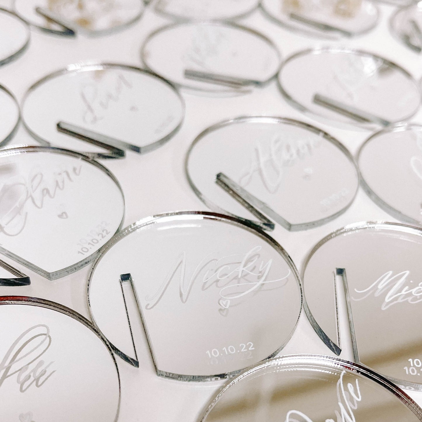 Silver Mirror Drink Tags