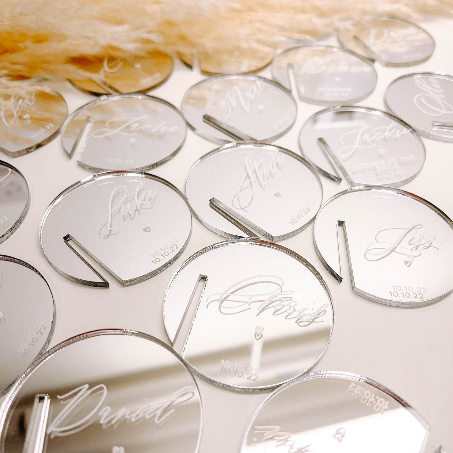 Silver Mirror Drink Tags