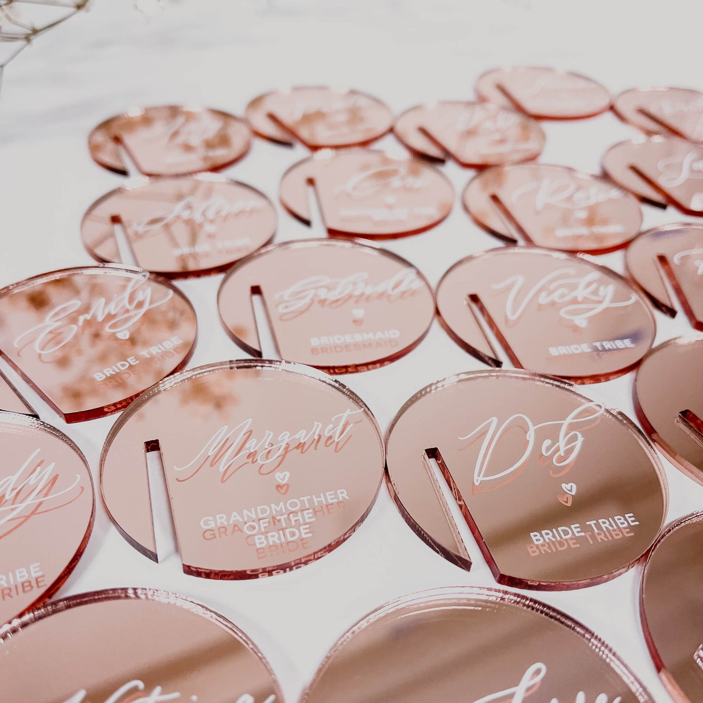 Rose Gold Mirror Drink Tags