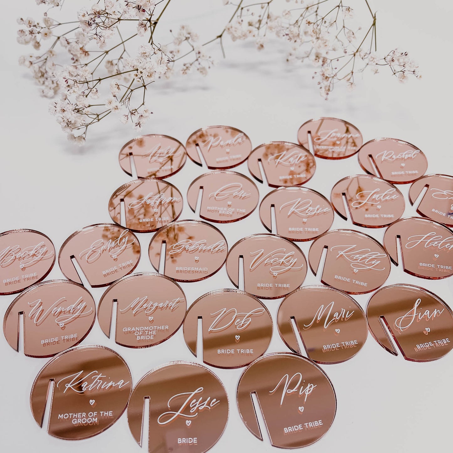 Rose Gold Mirror Drink Tags