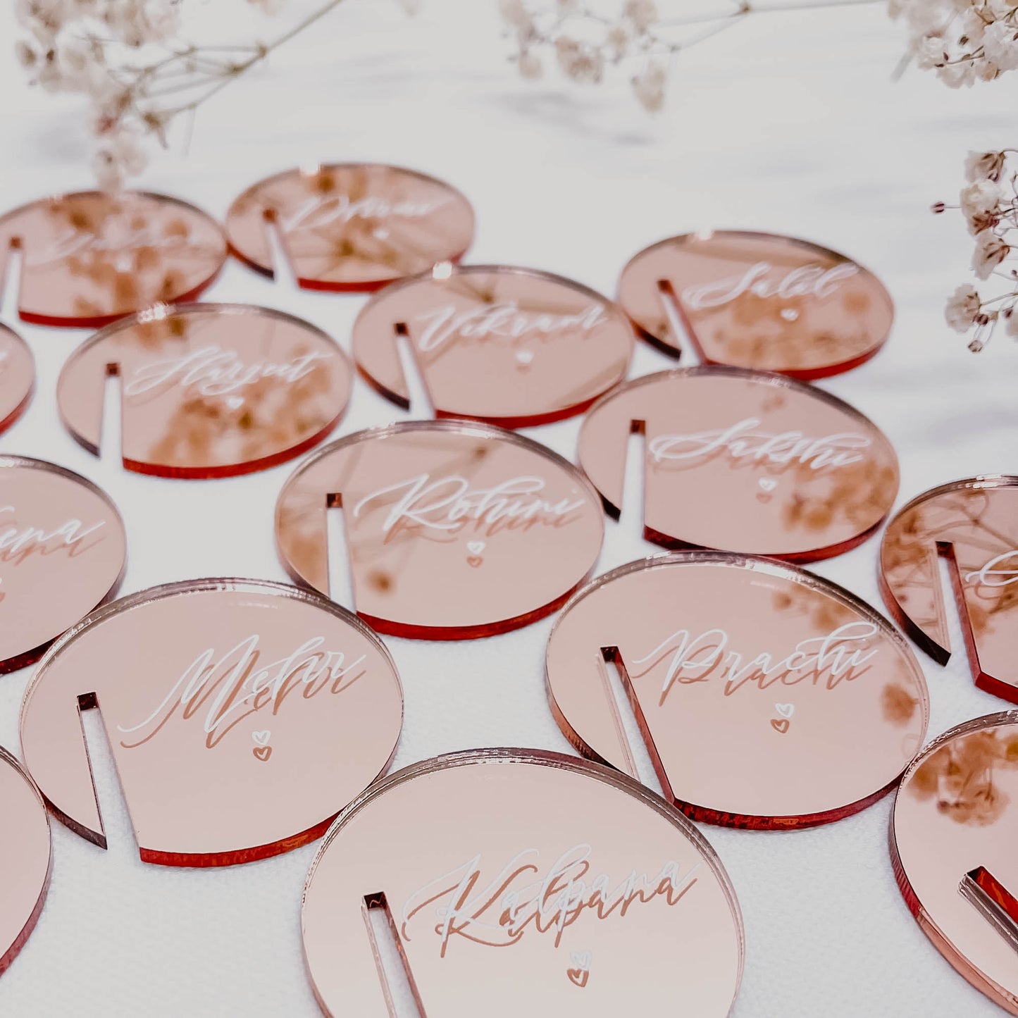 Rose Gold Mirror Drink Tags