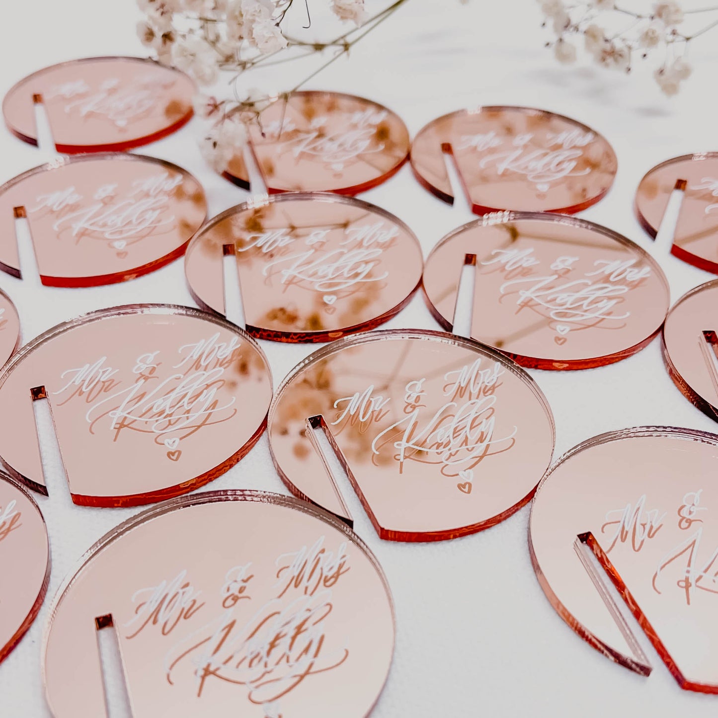 Rose Gold Mirror Drink Tags