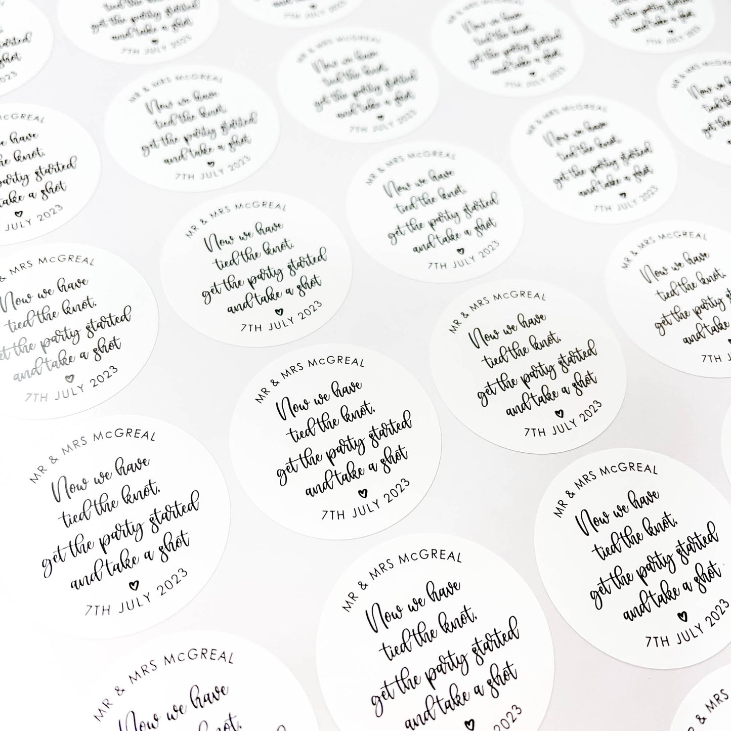 'We Tied The Knot Now Take A Shot' Stickers