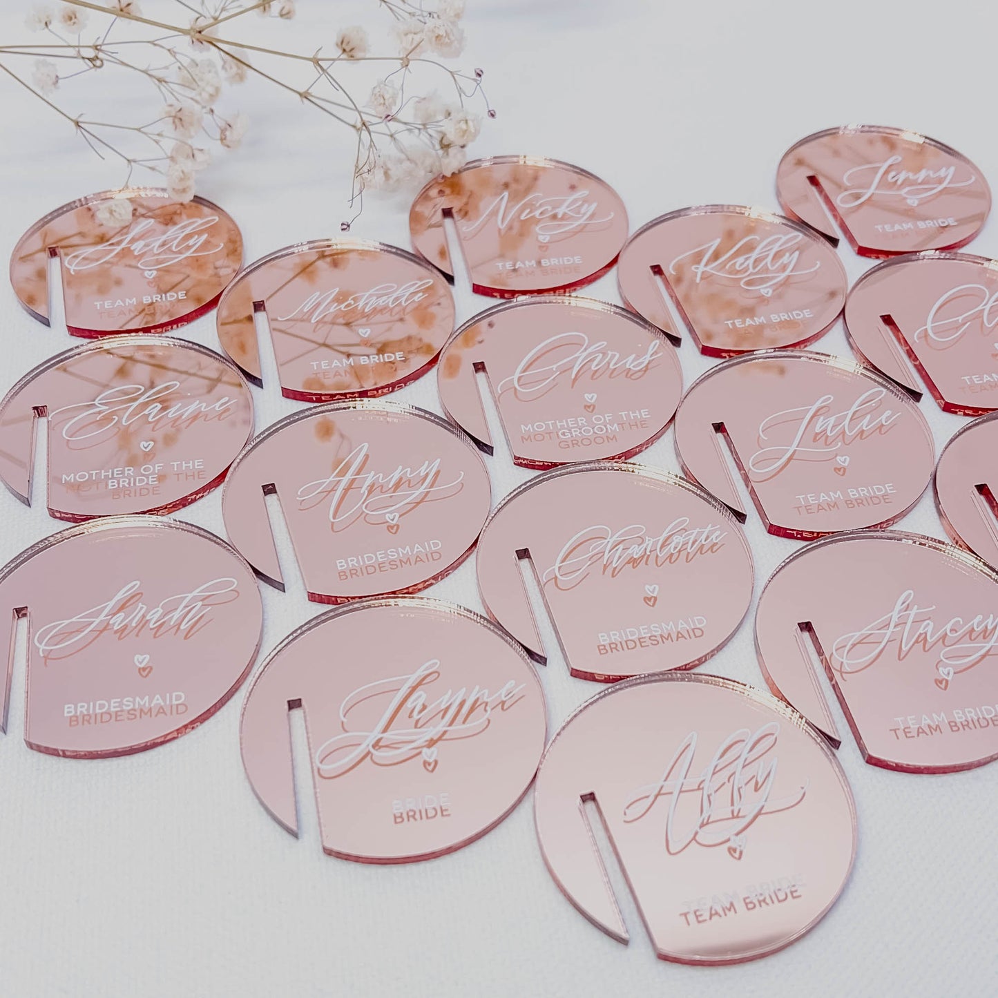 Rose Gold Mirror Drink Tags