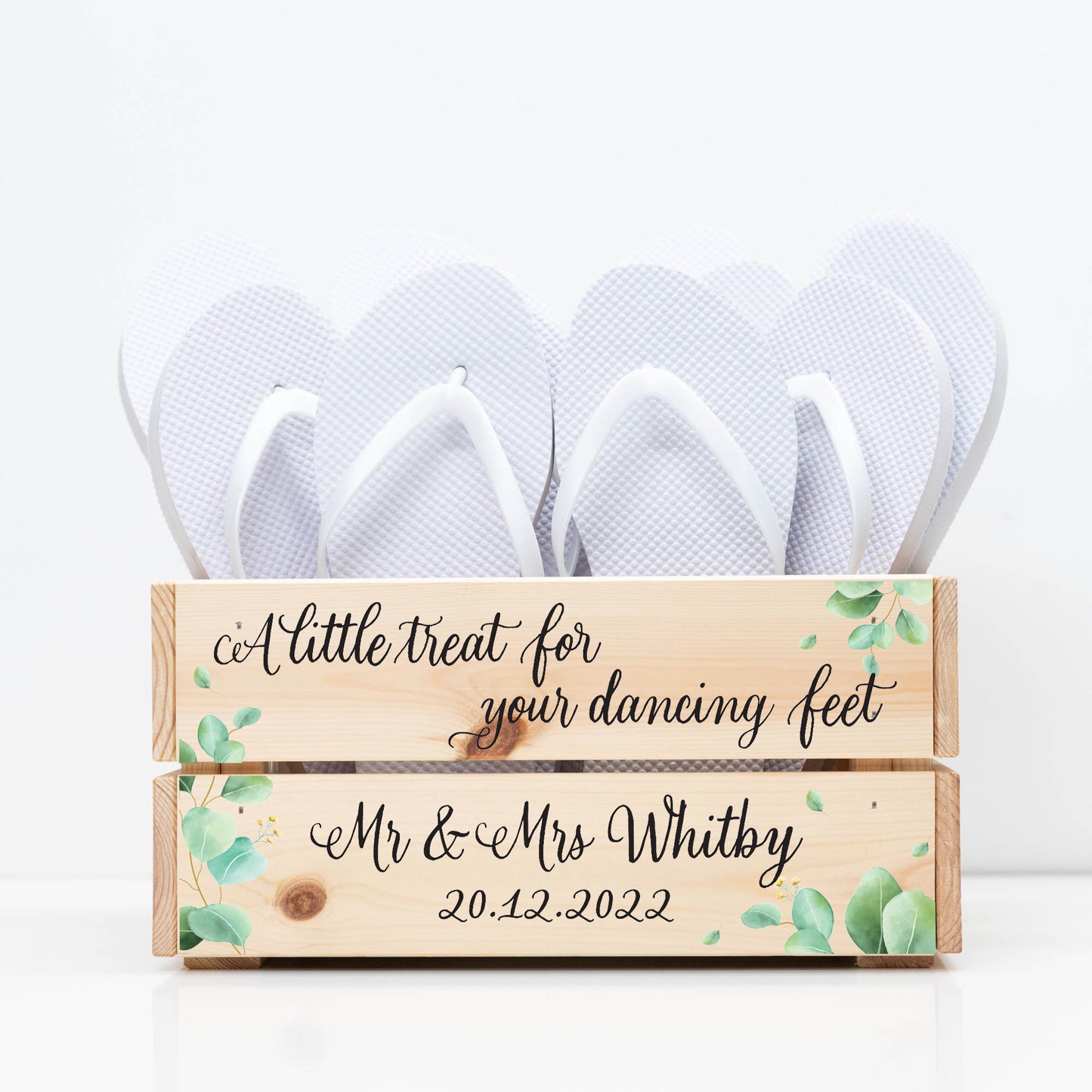 Personalised Eucalyptus Flip Flop Crate