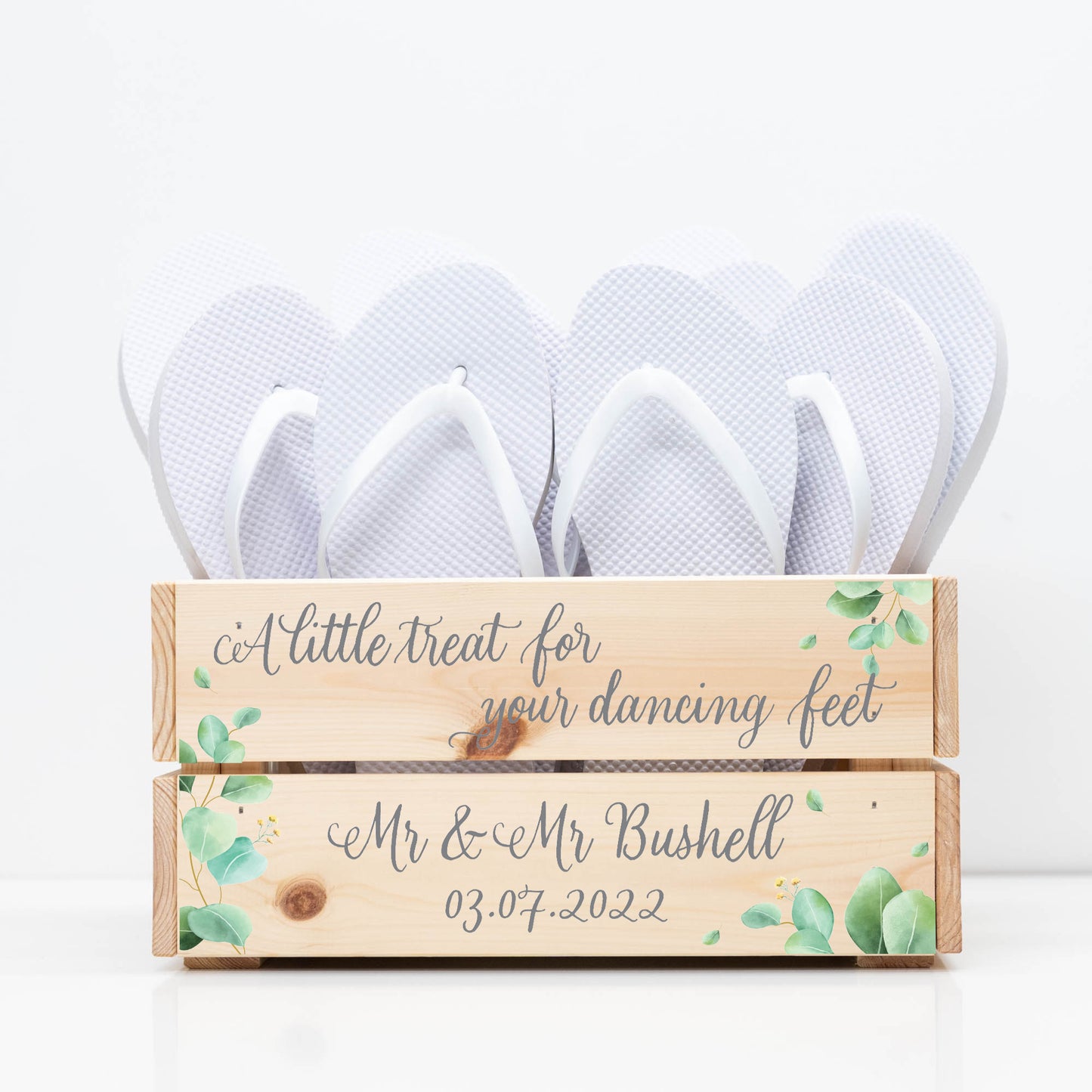 Personalised Eucalyptus Flip Flop Crate