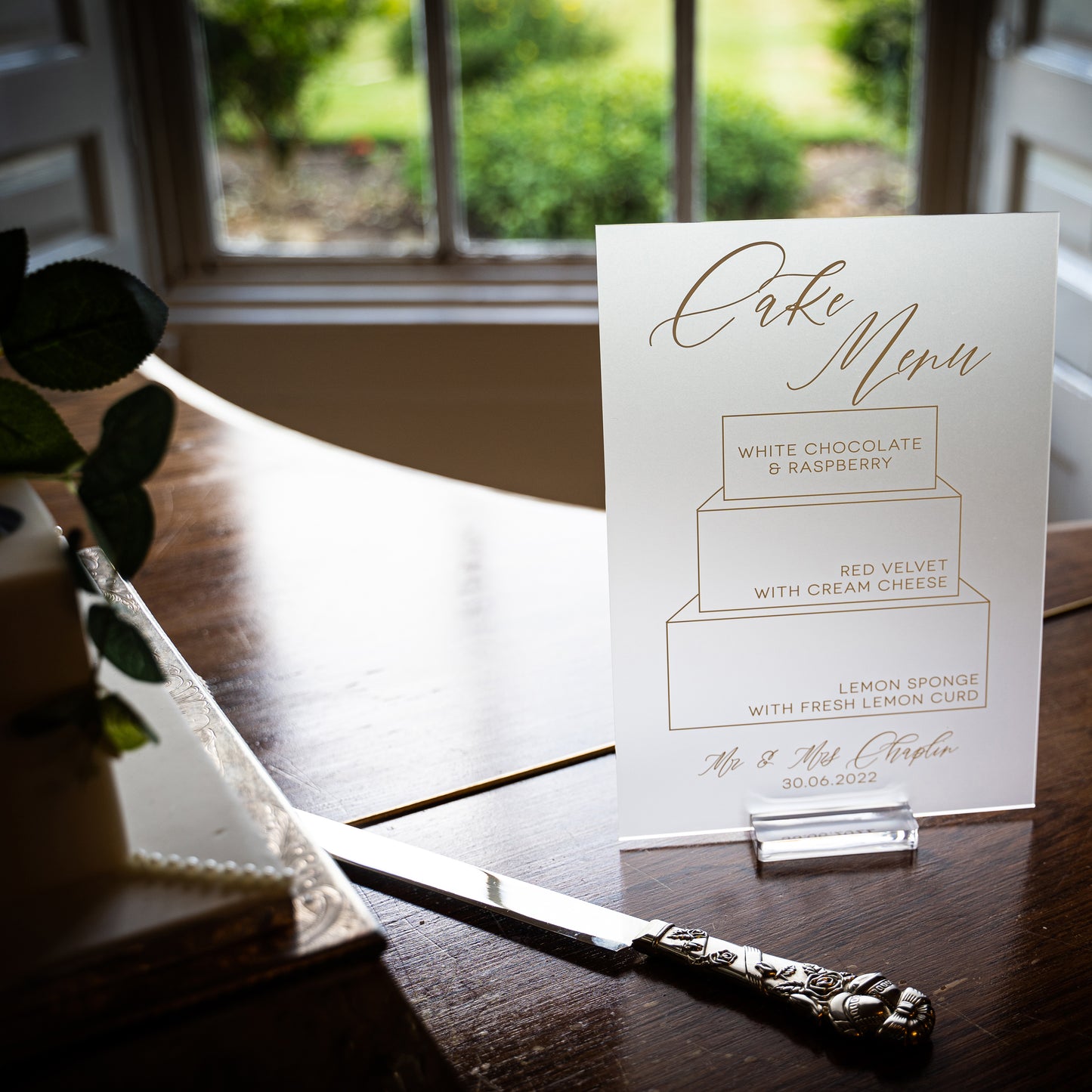 Acrylic Cake Menu Sign