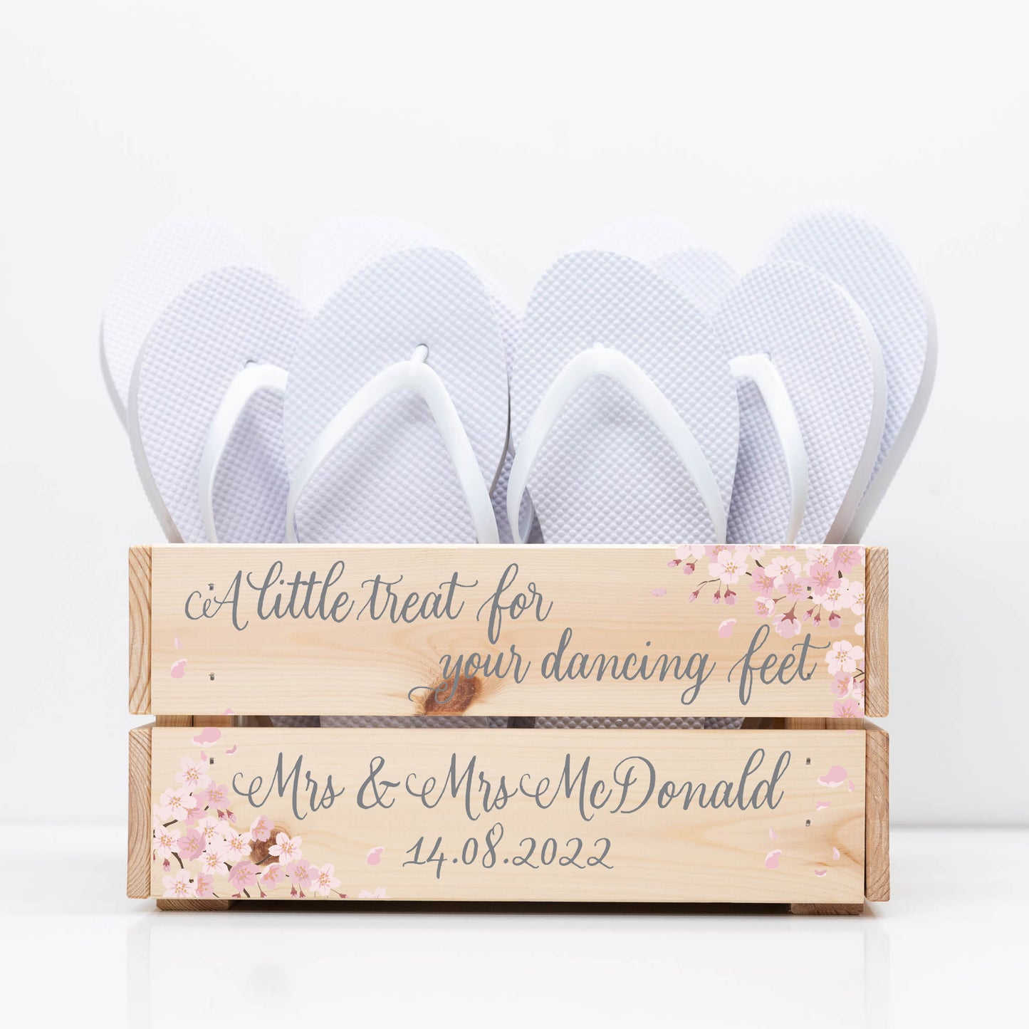 Personalised Cherry Blossom Flip Flop Crate