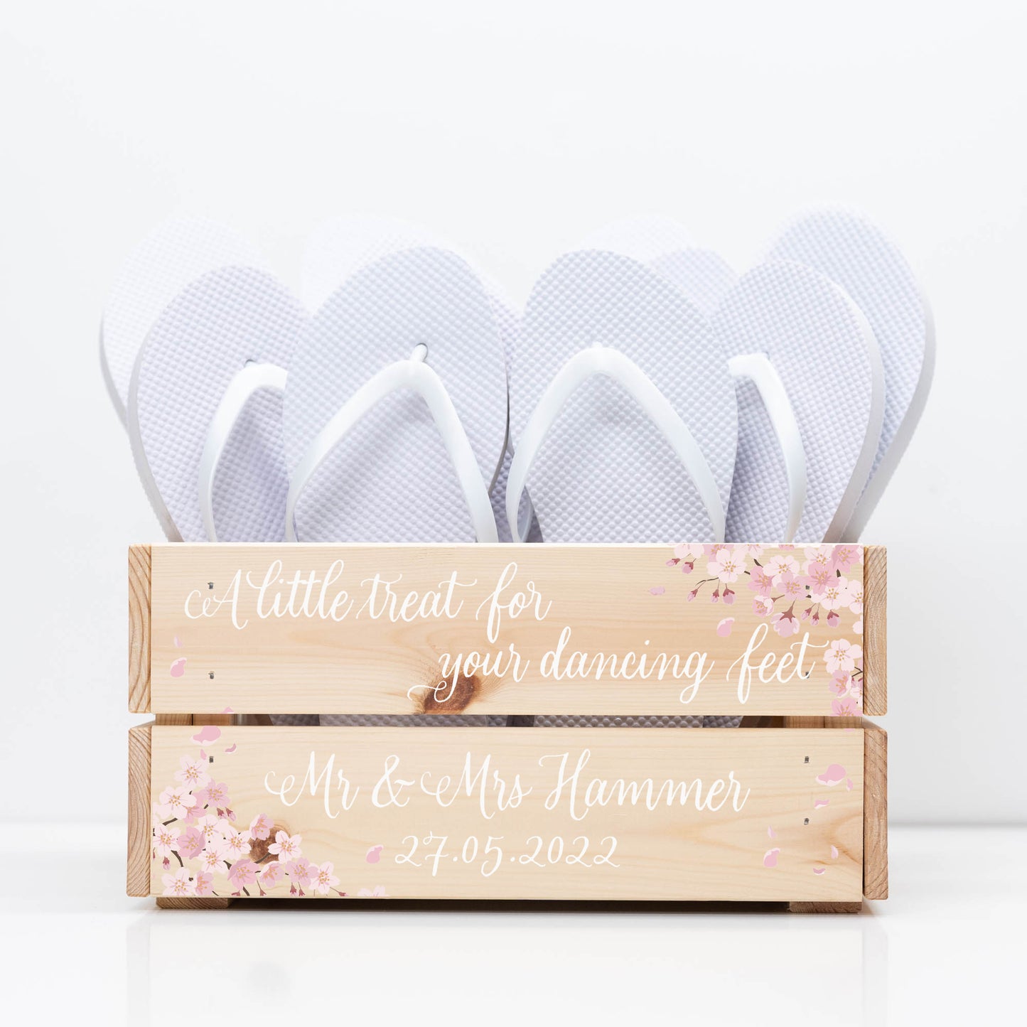 Personalised Cherry Blossom Flip Flop Crate