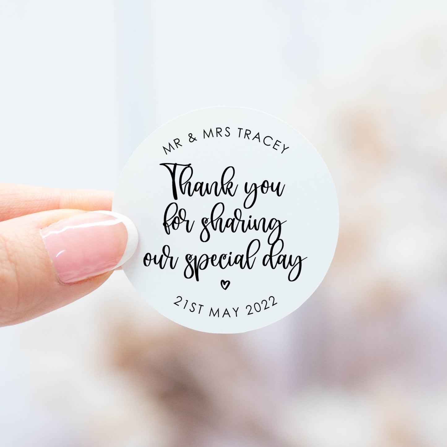 'Thank You For Sharing Our Special Day' Stickers