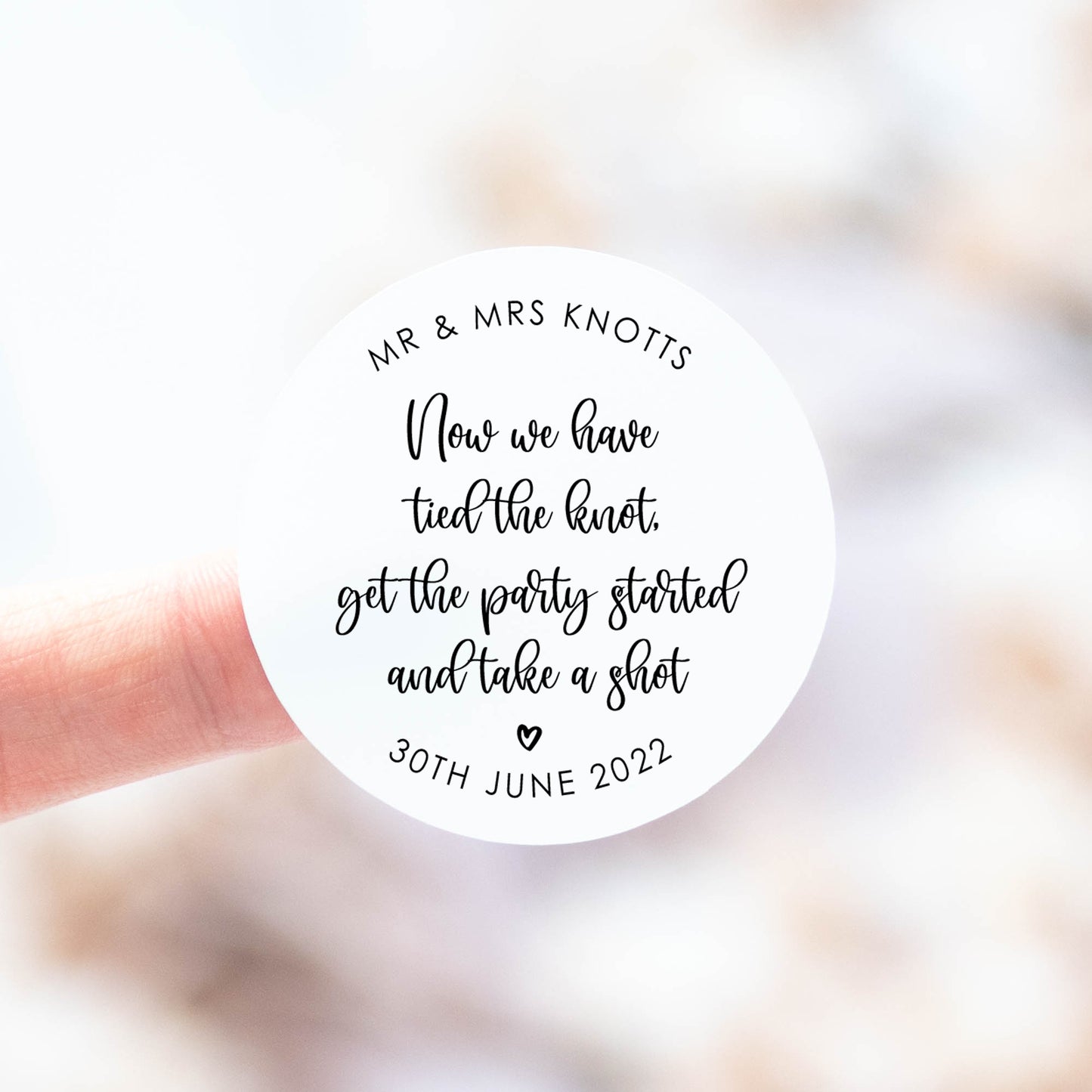 'We Tied The Knot Now Take A Shot' Stickers